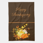 感謝祭かぼちゃと紅葉休日 キッチンタオル (縦)