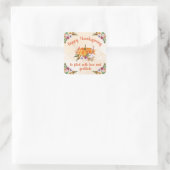 感謝祭かぼちゃと花文字1 スクエアシール (バッグ)