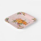 感謝祭かぼちゃと花紙プレート ペーパープレート (傾斜あり)