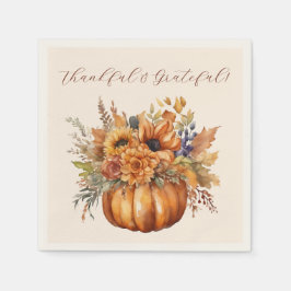感謝祭かぼちゃと花 スタンダードカクテルナプキン