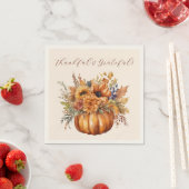 感謝祭かぼちゃと花 スタンダードカクテルナプキン (インサイチュ)