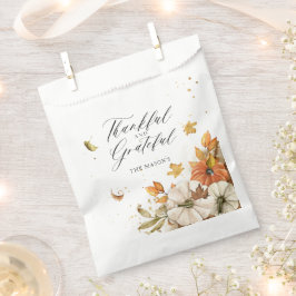 感謝祭かぼちゃと葉テーマ フェイバーバッグ