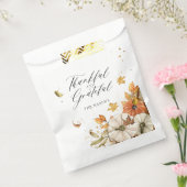 感謝祭かぼちゃと葉テーマ フェイバーバッグ (封をした状態)