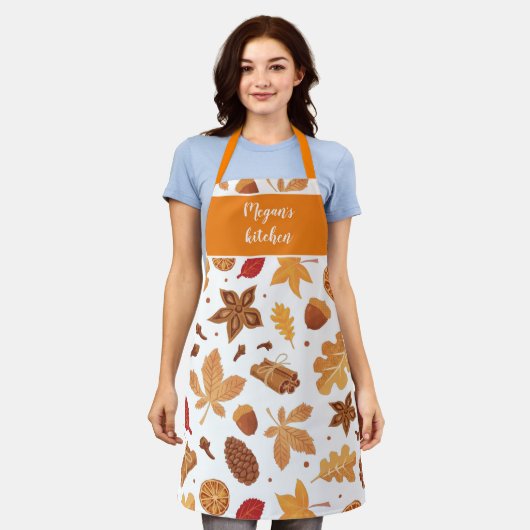 感謝祭かぼちゃのスパイスと秋のエプロン エプロン (着用した状態)