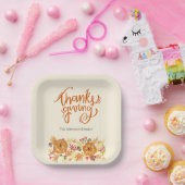 感謝祭かぼちゃのディナー ペーパープレート (パーティー)