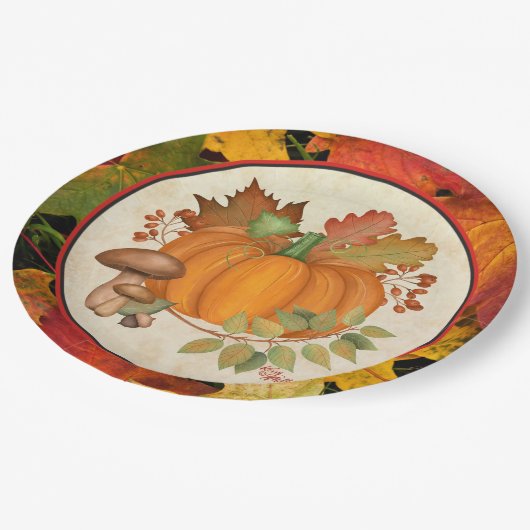 感謝祭かぼちゃのパーティープレート ペーパープレート (アングル)