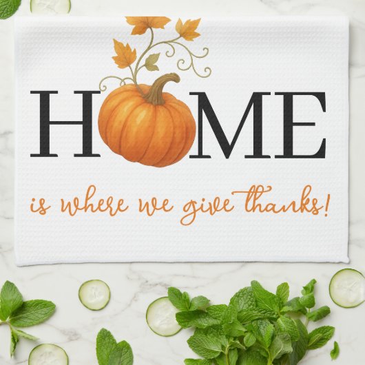 感謝祭かぼちゃの家が我々の与えこそ感謝していの場 キッチンタオル (折り畳み)