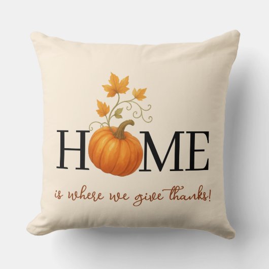 感謝祭かぼちゃの家が我々の与えこそ感謝していの場 クッション (正面)