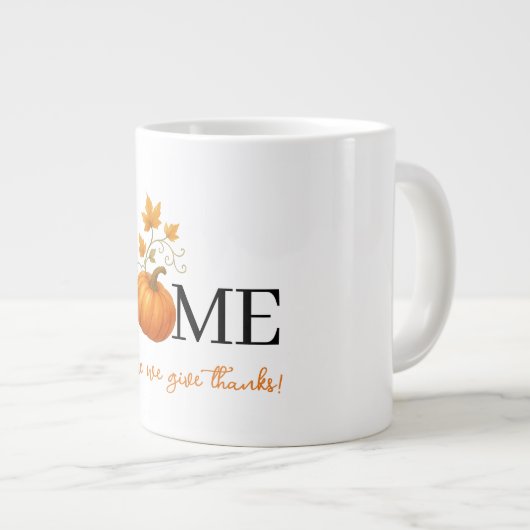 感謝祭かぼちゃの家が我々の与えこそ感謝していの場 ジャンボコーヒーマグカップ (正面右)