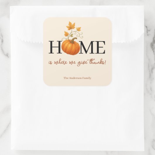 感謝祭かぼちゃの家が我々の与えこそ感謝していの場 スクエアシール (バッグ)