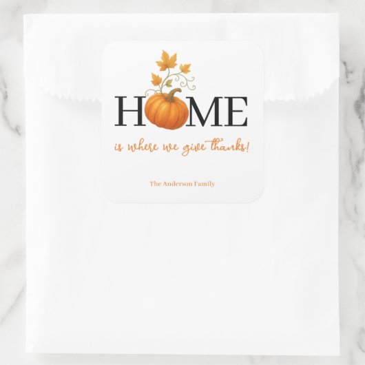 感謝祭かぼちゃの家が我々の与えこそ感謝していの場 スクエアシール (バッグ)