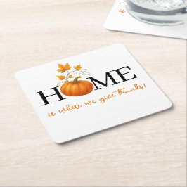 感謝祭かぼちゃの家が我々の与えこそ感謝していの場 スクエアペーパーコースター