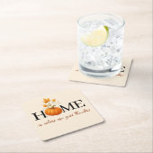 感謝祭かぼちゃの家が我々の与えこそ感謝していの場 スクエアペーパーコースター (インサイチュ)