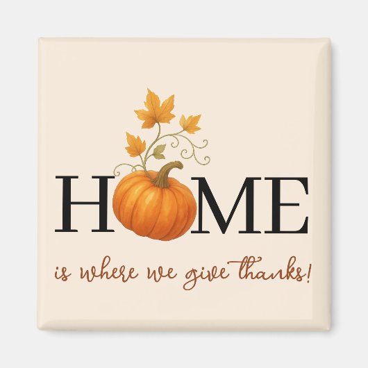 感謝祭かぼちゃの家が我々の与えこそ感謝していの場 マグネット (正面)