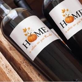 感謝祭かぼちゃの家が我々の与えこそ感謝していの場 ワインラベル