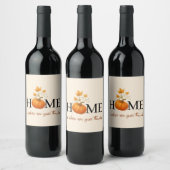 感謝祭かぼちゃの家が我々の与えこそ感謝していの場 ワインラベル (ボトル)