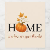 感謝祭かぼちゃの家が我々の与えこそ感謝していの場 ワインラベル (シングルラベル)
