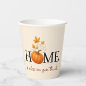 感謝祭かぼちゃの家が我々の与えこそ感謝していの場 紙コップ (正面)