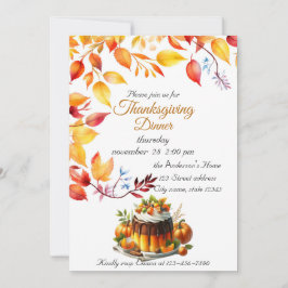 感謝祭かぼちゃの水彩秋 招待状