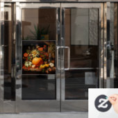 感謝祭かぼちゃの窓にしがみつく ウィンドウサイン (オフィスドア)