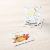 感謝祭かぼちゃの紙コースター スクエアペーパーコースター (インサイチュ)