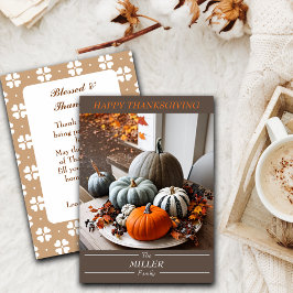 感謝祭かぼちゃの編集可能ファミリ シーズンカード