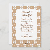 感謝祭かぼちゃの編集可能ファミリ シーズンカード (裏面)