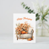 感謝祭かぼちゃの花チェアイラストレーション シーズンポストカード (スタンド正面)