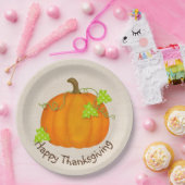 感謝祭かぼちゃをラップに ペーパープレート (パーティー)