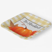 感謝祭かぼちゃイエローバッファロープレイド ペーパープレート (傾斜あり)