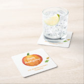 感謝祭かぼちゃカスタムちゃ スクエアペーパーコースター (インサイチュ)