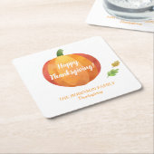 感謝祭かぼちゃカスタムちゃ スクエアペーパーコースター (アングル)