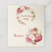 感謝祭かぼちゃクランベリーアイボリー金ゴールドブラウン プレイスカード (外部開封)