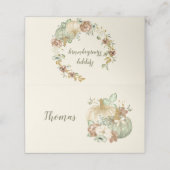 感謝祭かぼちゃグリーンアイボリー金ゴールドブラウン プレイスカード (外部開封)