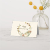 感謝祭かぼちゃグリーンアイボリー金ゴールドブラウン プレイスカード (裏面)