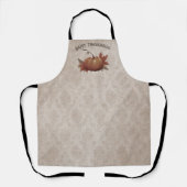 感謝祭かぼちゃダマスク エプロン (正面)