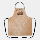 感謝祭かぼちゃダマスク |オレンジ エプロン (正面)