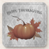 感謝祭かぼちゃダマスク |グレー コースター (正面)