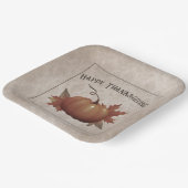 感謝祭かぼちゃダマスク ペーパープレート (傾斜あり)