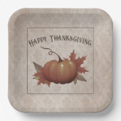 感謝祭かぼちゃダマスク ペーパープレート (正面)