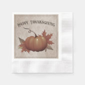 感謝祭かぼちゃダマスク 縁ありカクテルナプキン (正面)