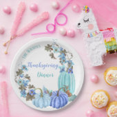 感謝祭かぼちゃティール(緑がかった色)ターコイズブルー ペーパープレート (パーティー)