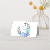 感謝祭かぼちゃティール(緑がかった色)ブルーターコイズ プレイスカード (裏面)