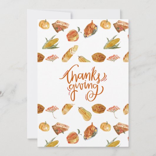 感謝祭かぼちゃディナー招待状 招待状 (裏面)