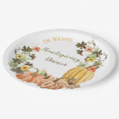 感謝祭かぼちゃバターナットセージオレンジ ペーパープレート (アングル)