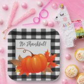 感謝祭かぼちゃバッファロープレイド紙プレート ペーパープレート (パーティー)