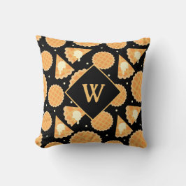 感謝祭かぼちゃパイモノグラムパターン(の模様が)ある秋 クッション
