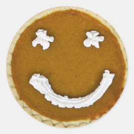 感謝祭かぼちゃパイ顔 ラウンドシール