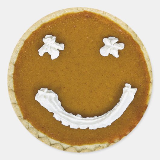 感謝祭かぼちゃパイ顔 ラウンドシール (正面)