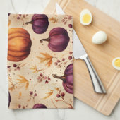 感謝祭かぼちゃパッチかぼちゃの秋の収穫 キッチンタオル (四つ折り)